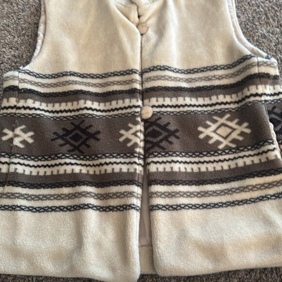 Vintage Bonelli Cream and Brown Patterned Vest - Picture 5 of 7